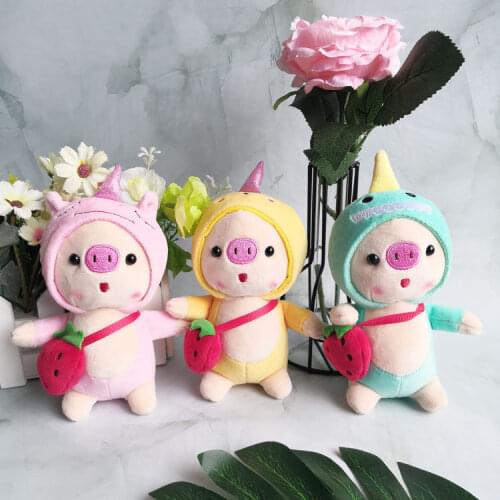 Stylish net red Creative cute transformation piggy doll plush pendant pig keychain car decoration17cm christmas birthday gift