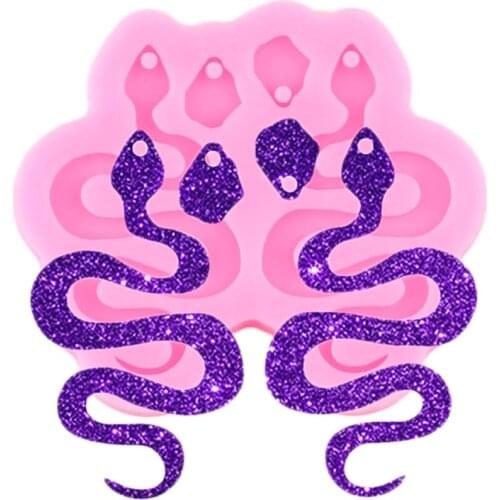 Super Glossy Snake Earrings Silicone Mold Epoxy Resin Jewelry Making Necklace Keychain Molds Handmade Polymer Clay Mould