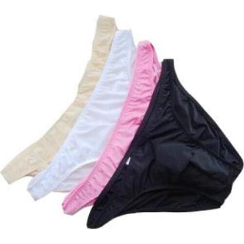 Sexy Ice Silk Mens Briefs Low-Waist Male Short Panties Translucent Underpants ZJH011