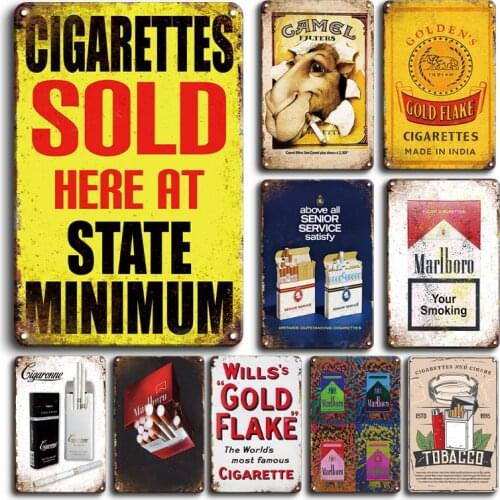 Vintage Cigarette Logo Tin Sign Camel Filters Metal Plate Sign Shabby Chic Smoke Shop Man Cave Decor Plaque Fashion Wall Sticker