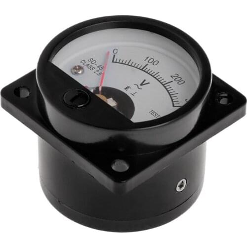 Voltmeter SO-45 AC 0-300V Round Analog Dial Panel Meter Voltmeter Gauge Black 87HE