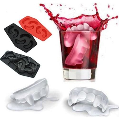 Funny Drink Bar Party Ice Tray Cool Vampire Teeth Ice Cube Style Novelty Freeze Mould Ice Cream Mold For Drink New Tricks Maker