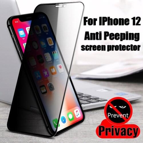 Anti-Peeping Tempered Screen Protector Glass Film for IPhone 12 Pro Max SE 2020 11 7 8 Plus X XR Xs Max Privacy Full Cover Film