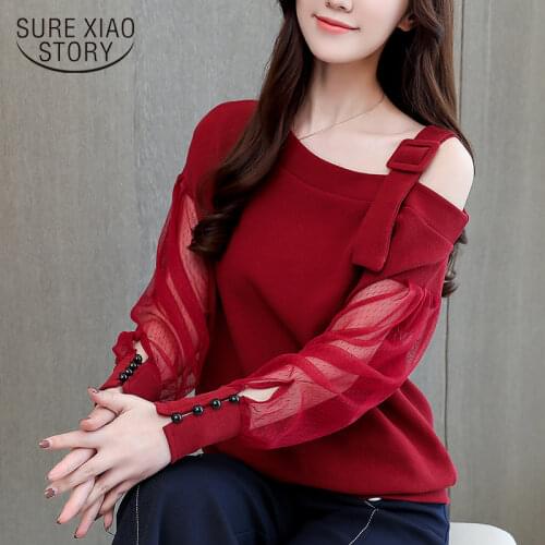 2021 Sexy Off Shoulder Top Solid Women Blouse Summer Long Sleeve Shirt Women Fashion Woman Blouses Button Shirt Clothing 1224 40