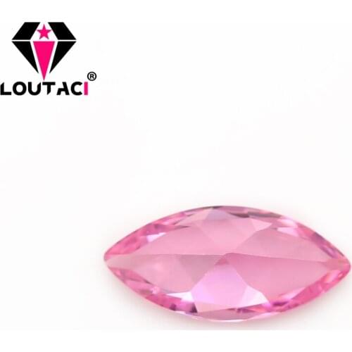 LOUTACI Women Jewelry Gemstones Fashion Style Pink Cubic Zirconia Marquise Shape Middle Size 4x8-5x10mm