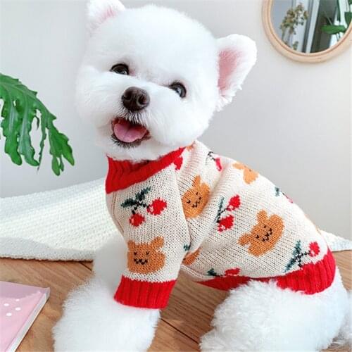 Winter Dog Sweater Cat Puppy Clothes Knit Apparel Chrsitmas Dog Clothing Yorkshire Cat Pomeranian Schnauzer Clothing Pet Outfit
