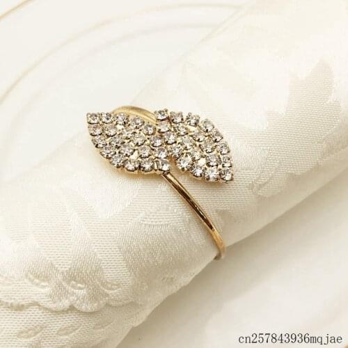 100pcs Crystal Diamonds Napkin Ring Napkin Wrap Serviette Holder Wedding Banquet Party Table Home Decoration
