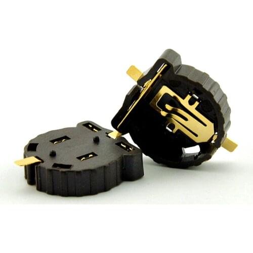 1000pcs/lot MasterFire Black Brown Plastic Housing CR1220 Button Cell 3V Battery Sockets Holder Case Cover CR-1220