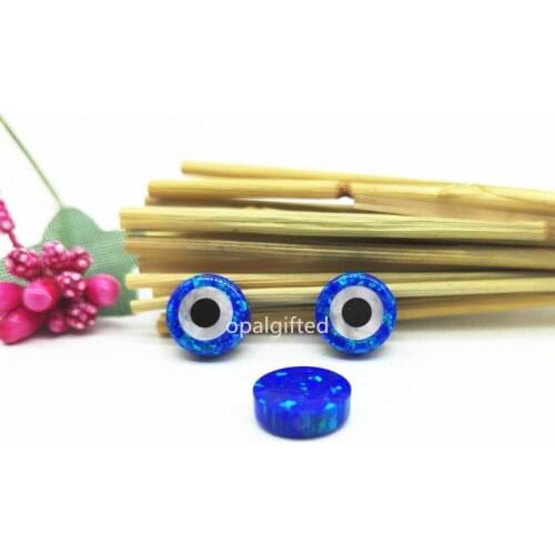 2PCS Free Shhipping 10mm Blue Synthetic opal stone Opal Turkey evil eye shape for fashion necklace sale on Aliexpress
