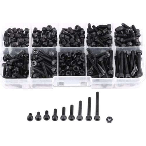 280Pcs Steel Screw Set M3 Hex Bolt Screw Nut Metric Machine Bolts And Nut Repair Tool Retail