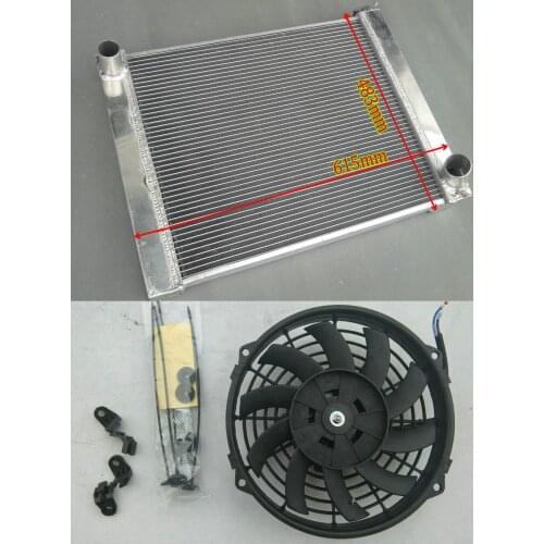 3RowAluminum Radiator For Jeep Wrangler TJ YJ Chevy V8 engine 1987-1995 & 1997-2002 TJL Sahra Conversion + Fan 87 88 95 97 00 01