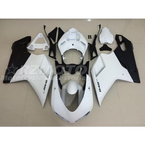 4 Gifts New ABS Injection Fairings Kit Fit for Ducati 848 evo 1098 1198 1198s 2007 2008 2009 2010 2011 2012 white matte