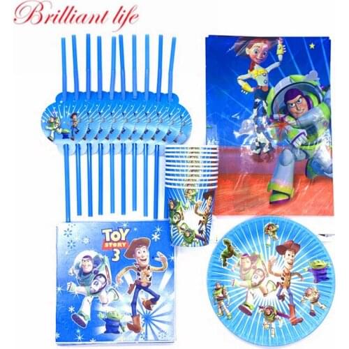 51/81 Pcs Disney Toy Story Theme Birthday Party Supplies Paper Plate Cup Straw For Family Party Tablecloth Toy Story Party Decor