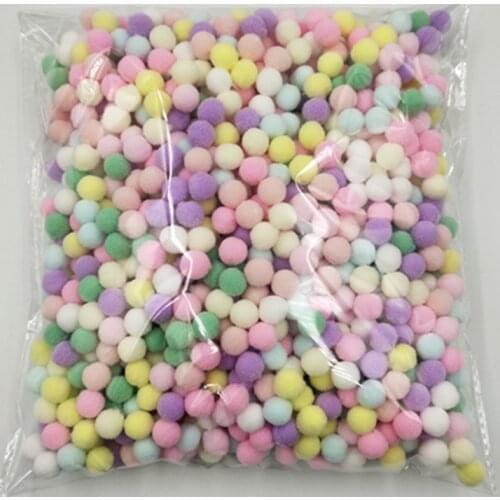 8 bags Mini Fluffy Pompom 10mm Mixed Color Soft Pom Pom Plush Balls Pompon for Wedding Home Decoration DIY Toys Craft