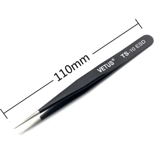 Aidetek Pro Anti-static ESD safe Fine Super Anti-Magnetic Non-corrosive Tweezers ESD-TS-10