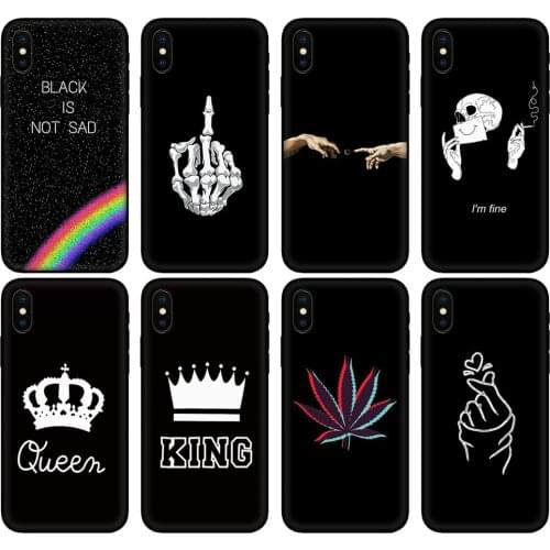 Black tpu Case For Huawei Honor 8a Prime 8s Prime 9 Lite honor 9A 9C 9X Premium 9x Pro 9S Case Cover black white simple design