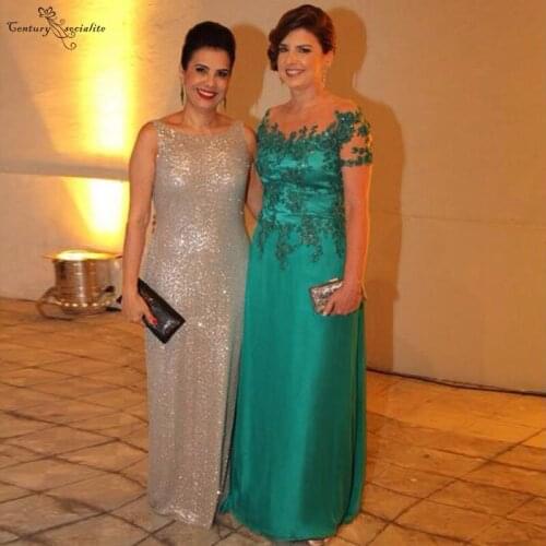 Long Mother Of the Bride Dresses Plus Size Wedding Guest Dress Lace Beaded Chiffon Floor Length Evening Formal Gowns 2020