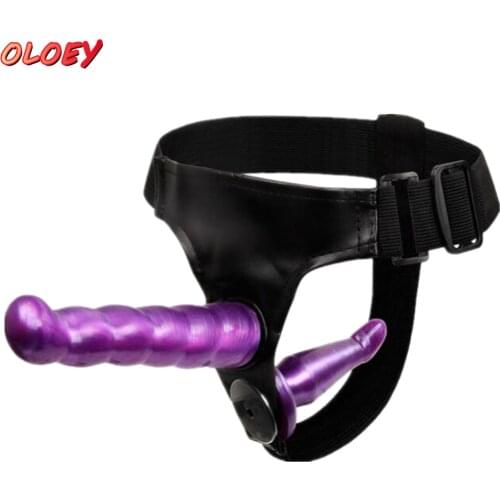 SM Mouth Gag Dildo Oral Fixation Strap On Sex Toys Penis Plug Silicone Double-Ended Dildos Leather Harness Bondage for Couple