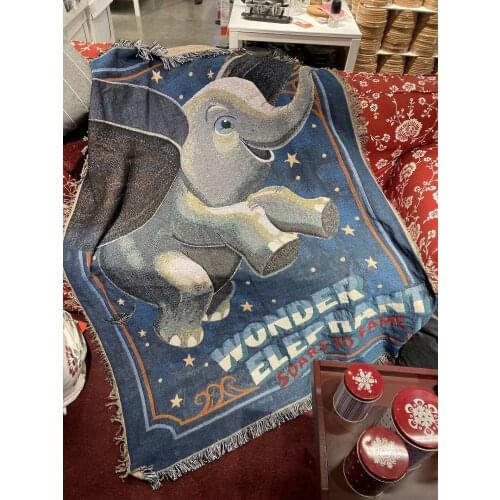 Flying Elephant Pet Tigger Cotton Knitted Blanket Throw Sofa Bed Cover Bedroom Carpet Hanging Tapestry