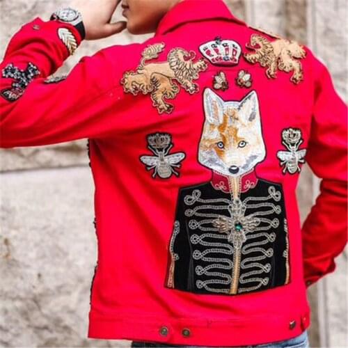 High Quality Outwear Coat Streetwear Pocket Hip Hop Male Badge Jackets Red Mens Jackets Coats Autumn New Men Vintage Jacket Men