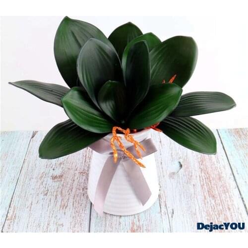 Feel Pu Simulation Phalaenopsis Leaves Thickened For Decoration 5 Pieces Of Large Medium And Small Leaves