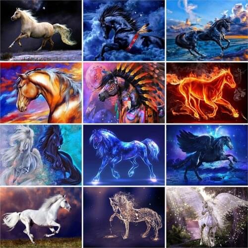 5D DIY Diamond Painting Horse Mosaic Full Drill Square Diamond Embroidery Animal Cross Stitch Kits Handicraft Home Decor