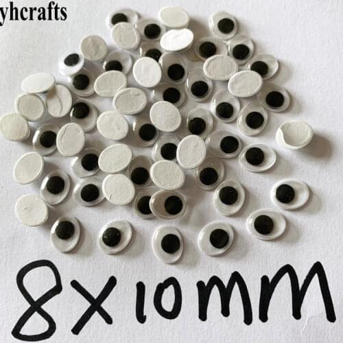 50PCS/LOT.oval black colorful iggle eyes Handmade doll eyeball Kindergarten crafts material Kids DIY toys Make your own funnny