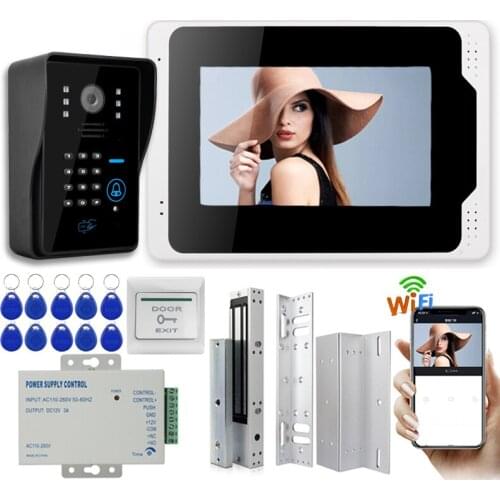7" TFT Wired Video Door Phone with Lock video intercom for Apartment Home Electric Lock Access Control System Power Control