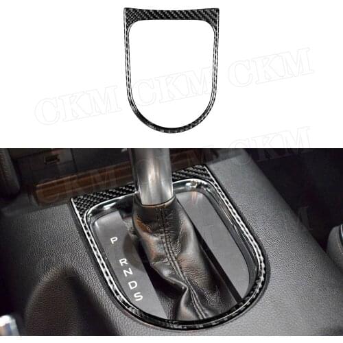Carbon Fiber Car Gearshift Panel Trim Frame Cover Mouldings Stickers For Ford Mustang 2015 2016 2017 Car Styling
