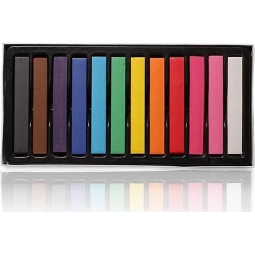 12 Colors Disposable Hair Dye Pen Temporary Hair Color Chalk Dyed Hair Powder Chalk One-Time Hair Dye Pen Color Pen