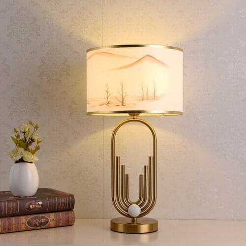 Modern led table lamp art decoration home lighting fabric lampshade living room bedside table Bedroom Table Lamp E27