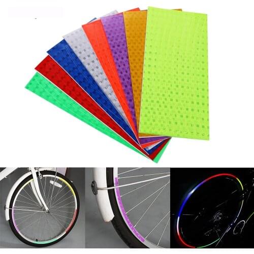 Bicycle Reflector Fluorescent Sticker Car Motorcycle Cycling Wheel Rim Reflective Stickers Decal Outdoor Accessories