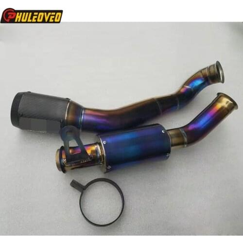 Blue Titanium Alloy 2014-2019 KTM690 Duke Motorcycle Exhasut Muffler MidLink Pipe Carbon Exhasut Muffler Escape for KTM DUKE 690