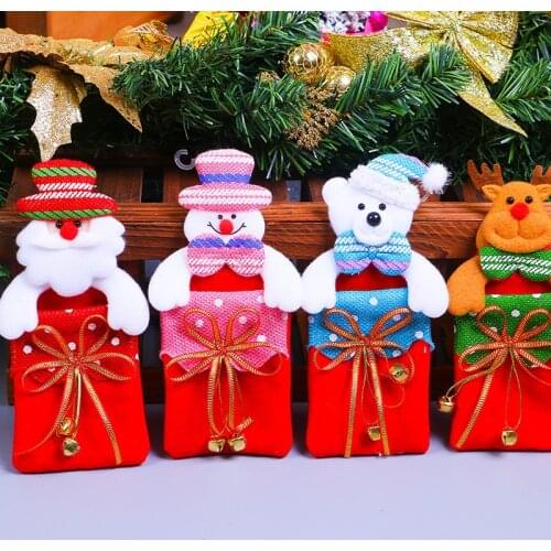 Christmas Candy Bag Ornaments Snowmen Santa Claus Non-woven Fabric Christmas Tree Decorations Elk Gift Handbag For Home Decor