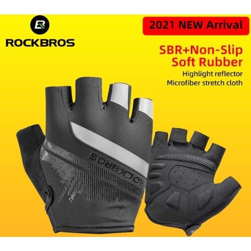 ROCKBROS Bike Gloves Men Women MTB Road Anti-Slip Cycling Gloves Half Finger Shockproof Pad Bicycle Glove Short Sports Gloves