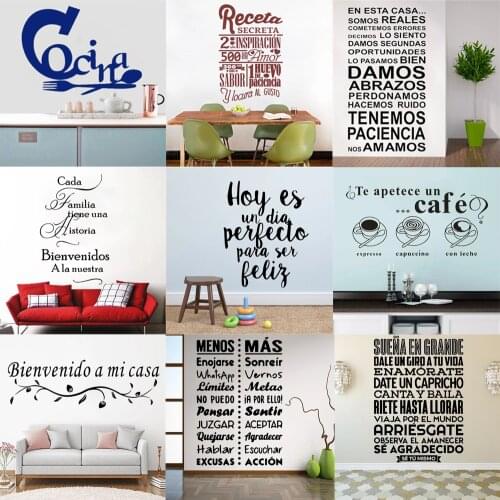 Vinyl Spanish Quote Wall Decals Wallpaper Personalized Art Stickers Home Decor Bedroom Living Room Decoration Decals HY9998