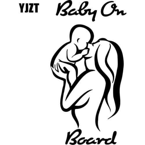 YJZT 9.1X17.5CM Baby On Board Mom And Baby Car Sticker Vinyl Decal Bumper Window Decoration C25-0062