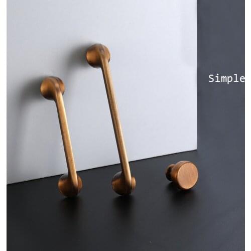 Zinc Alloy Yellow Bronze Cabinet Handles Kitchen Cupboard Door Pulls Drawer Knobs Fashion Furniture Long Handle Hardware