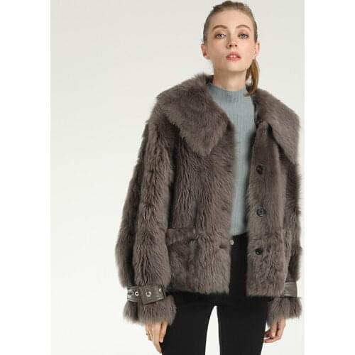 Super Quality Natural Wool Fur Coat Vintage Elegant Female Jacket Autumn Winter Jackets for Women 2020 Ropa De Mujer Zjt1634