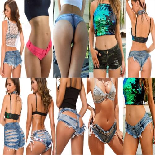 Women Sexy Denim Jeans Shorts Girl Low Waist Beach Hot Shorts YF049-#887