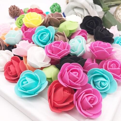 100pcs Foam fake flower pe roses head artificial flowers cheap wedding decoration for scrapbooking gift box diy wreath Multi-use