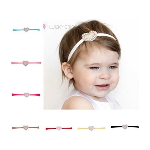 12pcs/lot Baby Girls Rhinestone Love Headband Cute Newborn Elastic Cute Headbands Kids Hair Bands Accessories Bandeau bebe