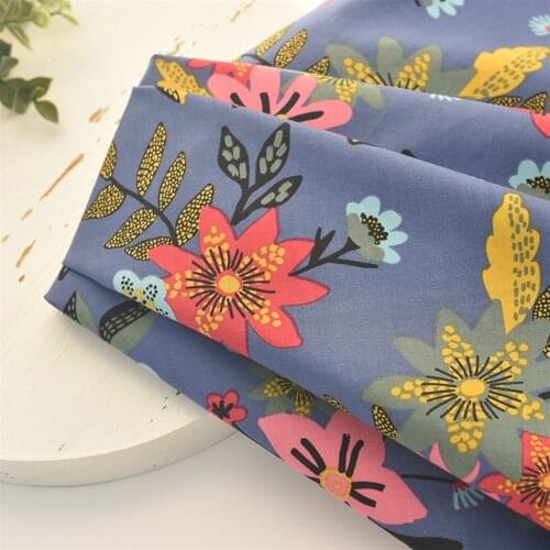 145x50cm Cotton Peony Flower Fabric Making Clothes Dress Pajamas Childrens Clothing Handmade DIY Cloth 140g/m