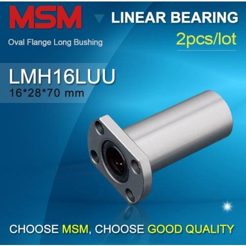 2pcs LMH16LUU Oval Flange Linear Bearing Double Long 16mm Shaft Bushing SMT16GWUU/LHFCW16 (dr16 D28 L70) CNC Parts
