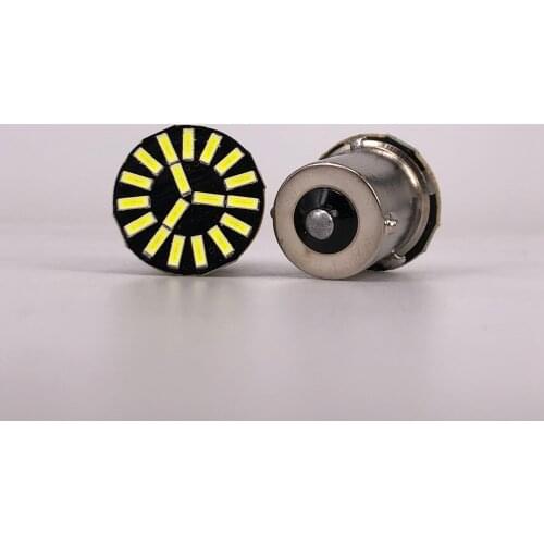 500pcs 1156 BA15S P21W 18 SMD 4014 LED Car Turn Signal Lights Reverse Lamp Tail Light White car styling 12V