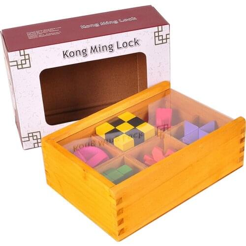 New Set of 6PCS IQ Wooden Brain Teaser Burr Educational Puzzles Game for Children Adults