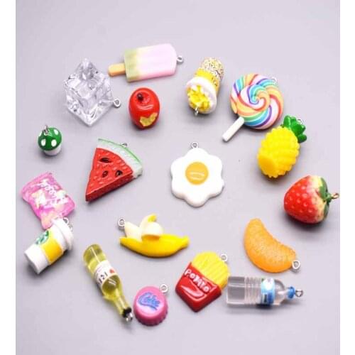 Pineapple, Watermelon, Coffer,Orange,Mushroom,Ice Cube Pendants Crafts DIY Making Findings Handmade Jewelry for Earring Necklace