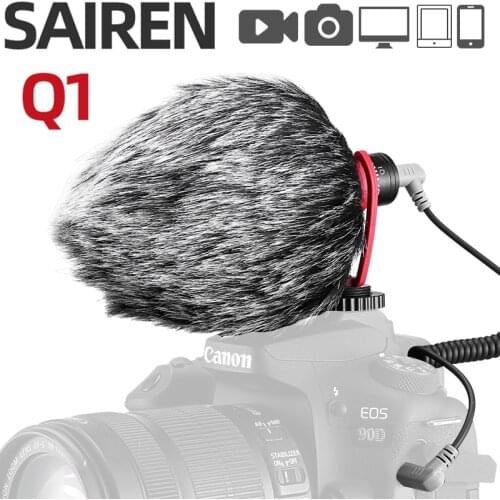 Ulanzi SAIREN Q1 Vlog Microphone Cardioid Mic Voice Recording Interview MIC for Nikon Canon Sony DSLR iPhone Android SmartPhone