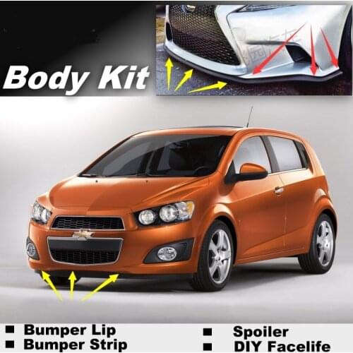NOVOVISU Bumper Lip Front Skirt Deflector For Chevrolet Sonic 2011~2016 / Shop Spoiler For Car Tuning / Body Kit / Strip