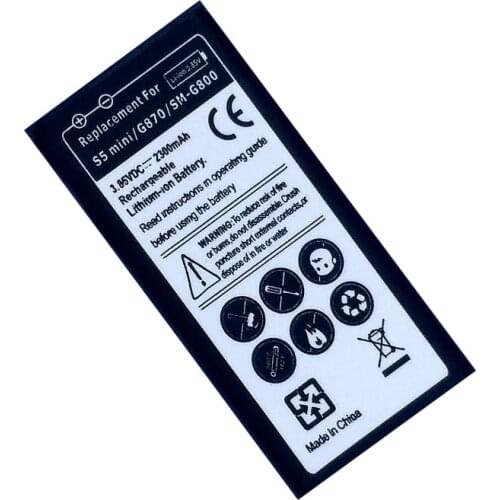 EB-BG800BBE EB-BG800CBE Replacment Battery for Samsung Galaxy S5 Mini S5MINI SV Mini G870 SM-G800 Internal Batteries Accumulator